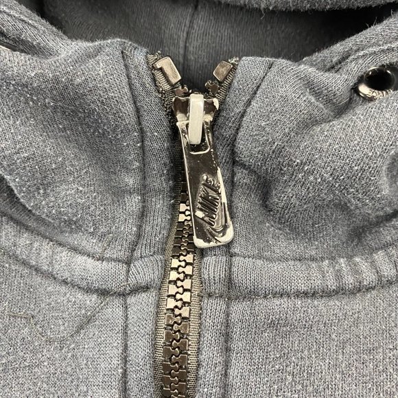 Nike Sweater Women Medium M Black Hoodie Embroidered Spell Out Logo Full Zip - Picture 6 of 15